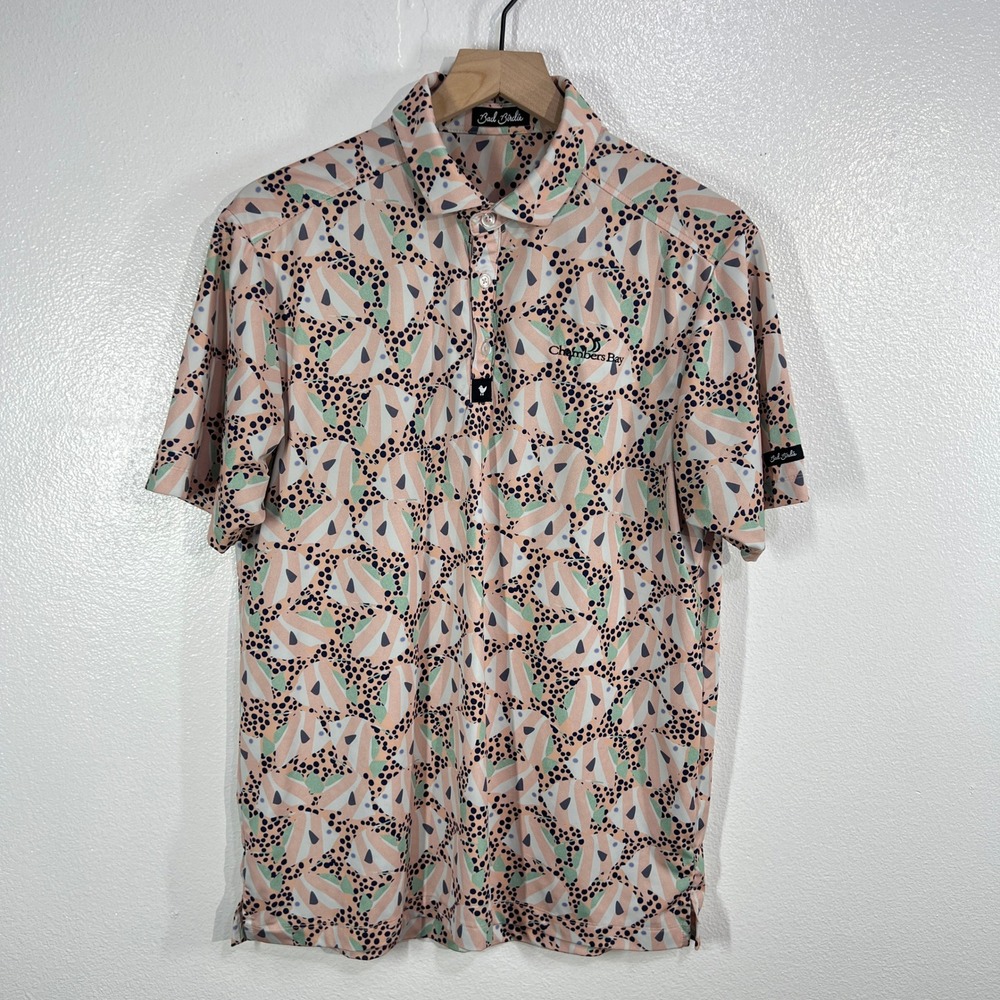 Bad Birdie Golf Polo Shirt Men's Medium Abstract Print Performance Stretch